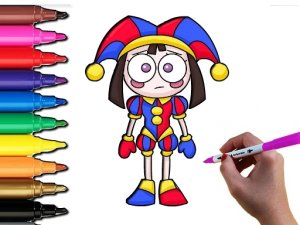 Pomni Coloring Time Online Coloring Game
