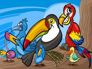 Exotic Birds Coloring Online Coloring Game